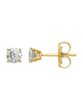 KIOKORI 14K White Gold AA Diamond Post Earrings 1/10-Carat 